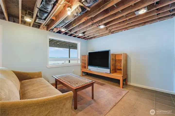 Downstairs is a whole other living space.