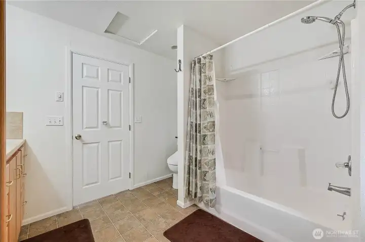 Full bathroom in the ADU.