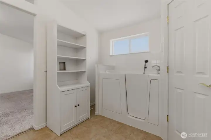 Primary bath with stand up bath