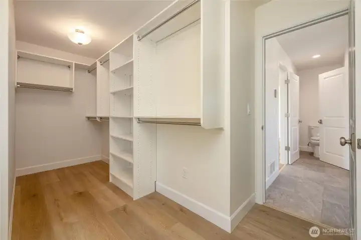 Master closet with shelving