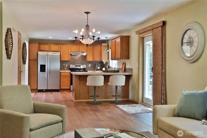 Effortless flow between the kitchen and family room. Effortless flow between the kitchen and family room.