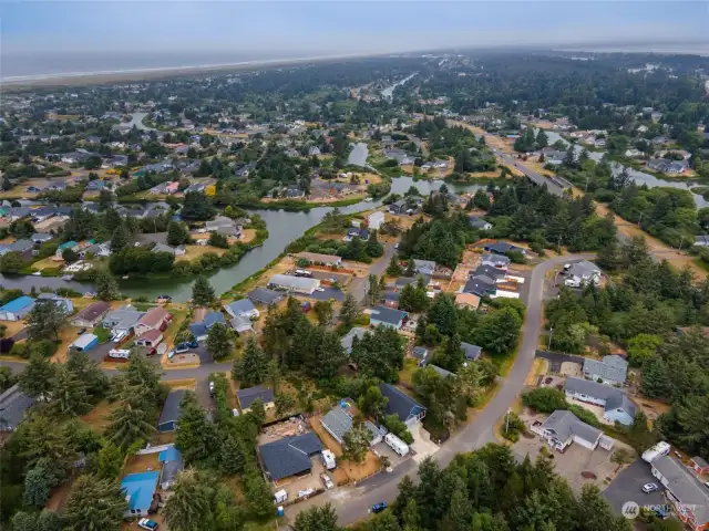Looking North West back to the Ocean and the town of Ocean Shores, come by and check out your NEW home today!