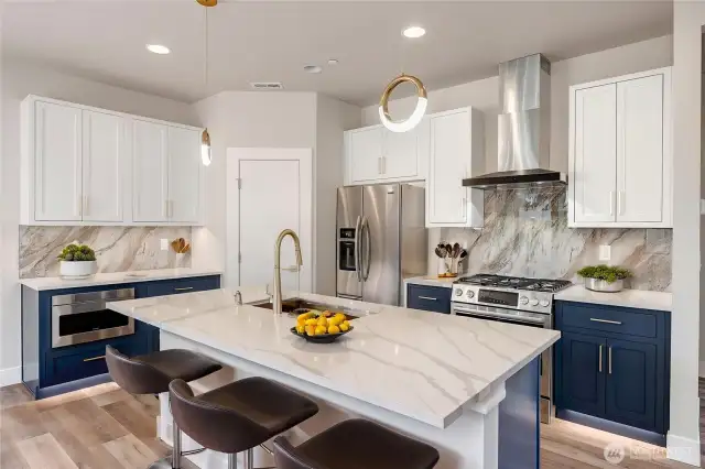 Stunning kitchen with the latest MSR finishes (Different unit, floor plan, & color scheme digitally staged)