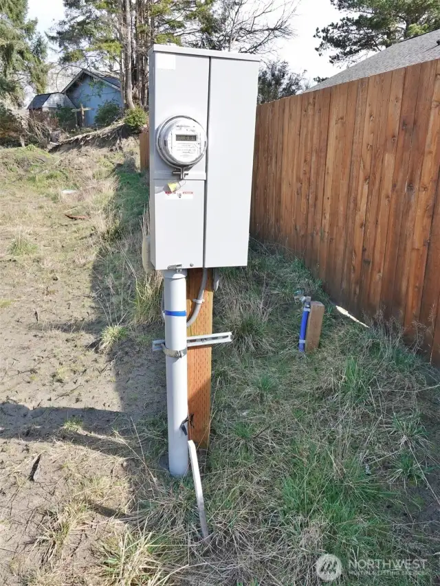 200-amp Power and Water Spigot installed.