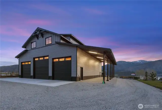 Beautiful lake views with living space up and all the shop space you could need down