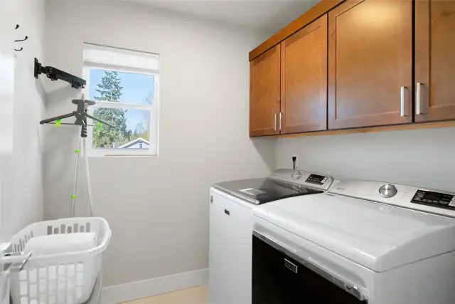 The laundry is conveniently located on the top floor right next to the bedrooms.