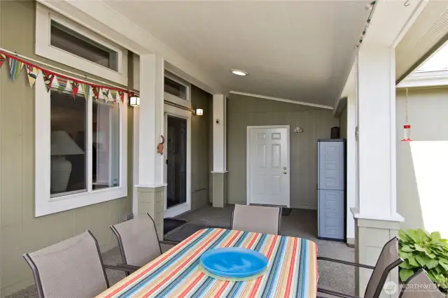 This cozy private patio is the perfect extension of your indoor space to enjoy your morning coffee.