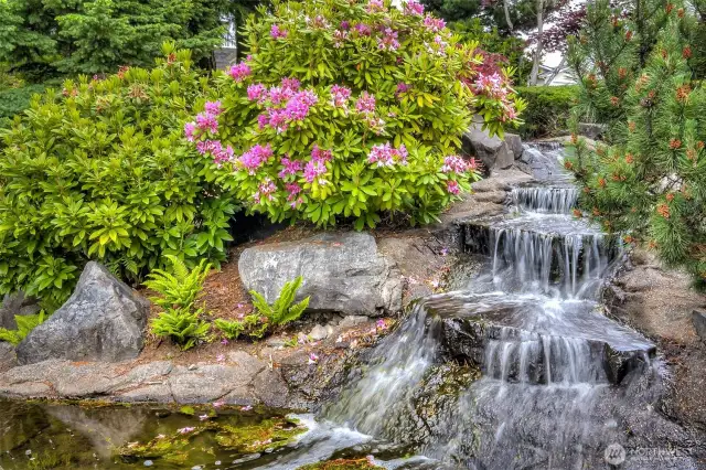 The gardens are a perfect blend of natural beauty and the tranquil sound of water.