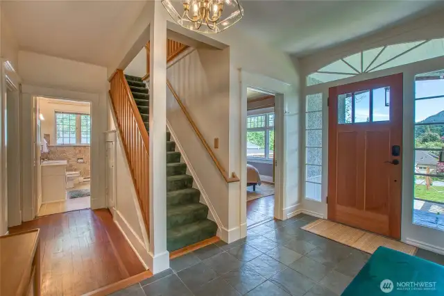 A large foyer is welcoming and the heart of the home.