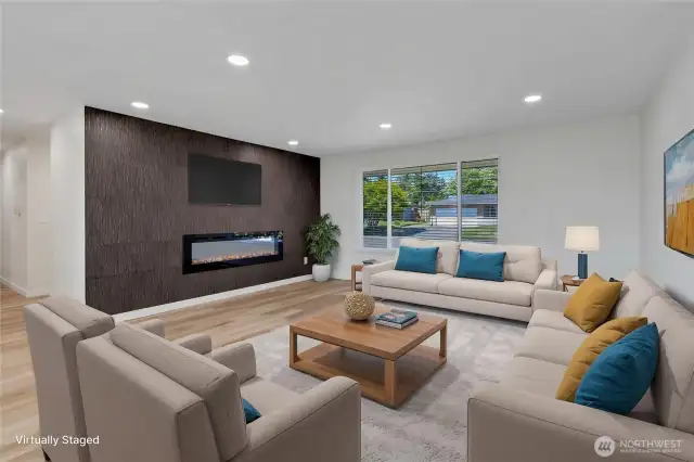 Virtually staged living room