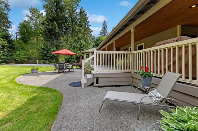 Great spot to lounge, or put your new hot tub on this pad.