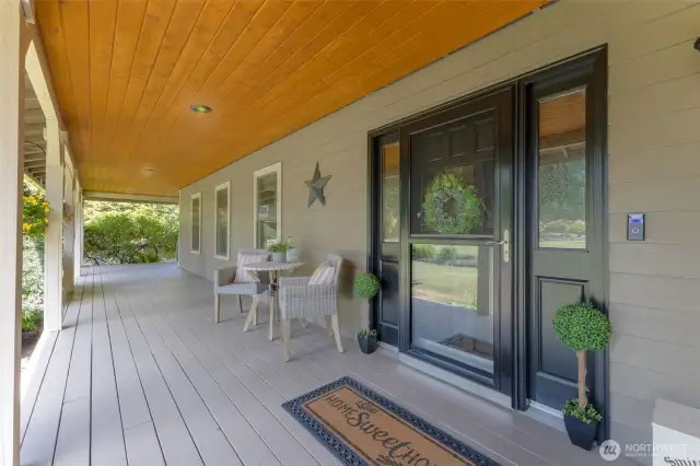 Inviting, large, covered wrap-around porch.