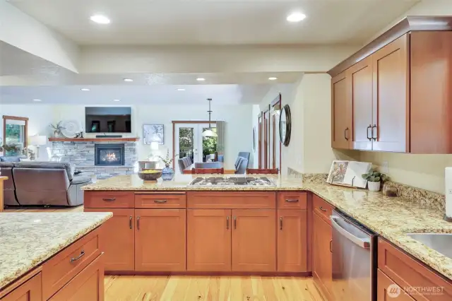Kitchen has tons of storage, Jenn-air gas cooktop, stainless appliances, pantry (by island, not pictured).