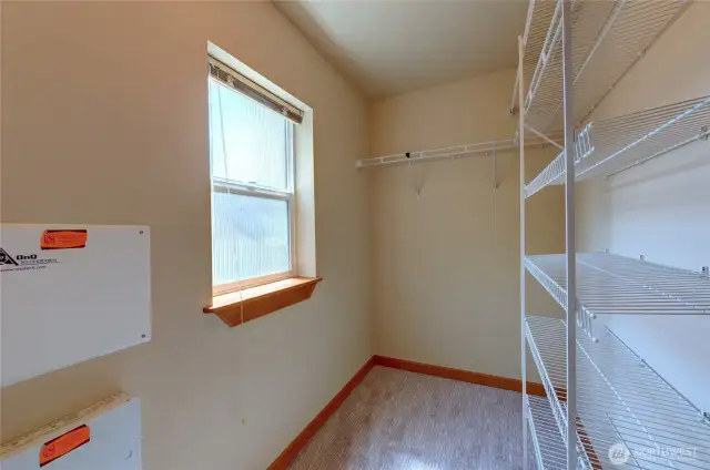 Walk in Closet with Built in Shelving & Racks
