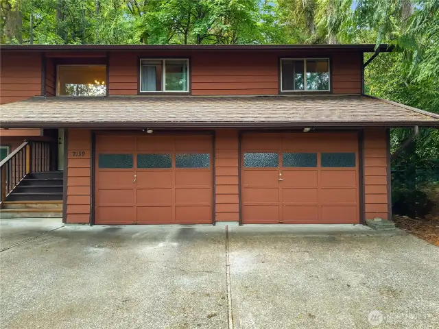 Deep double garage.