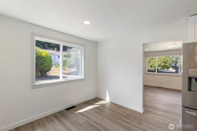 The view from the kitchen through the living room.