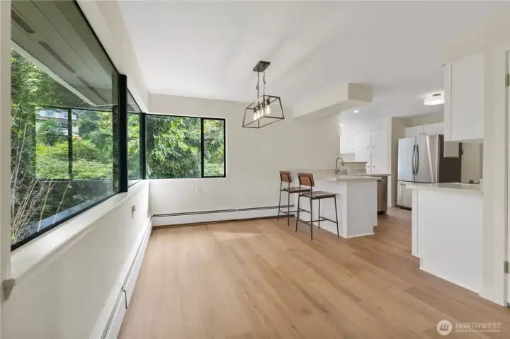 Upper dining area overlooking Kitchen