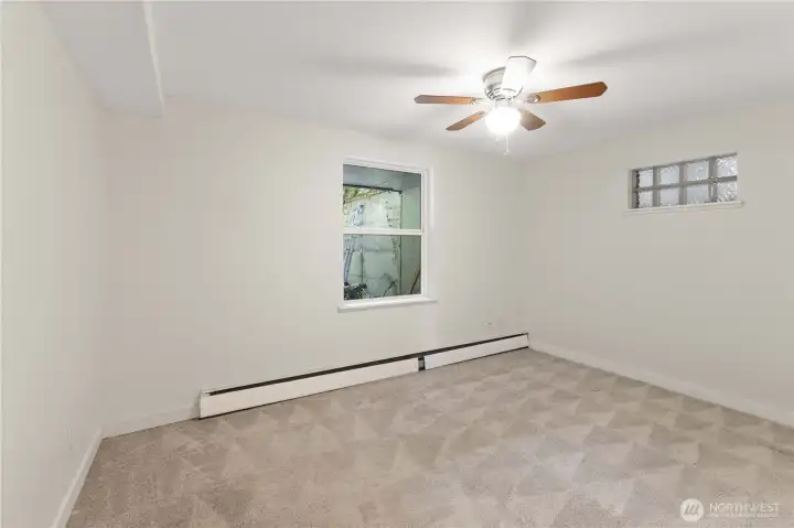 Lower bedroom with large window
