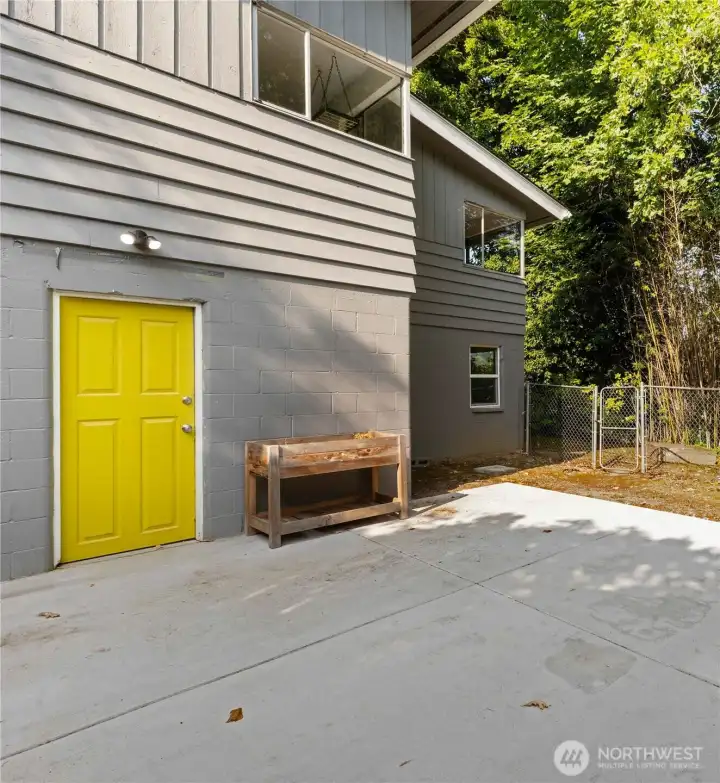 Lower pation with back door