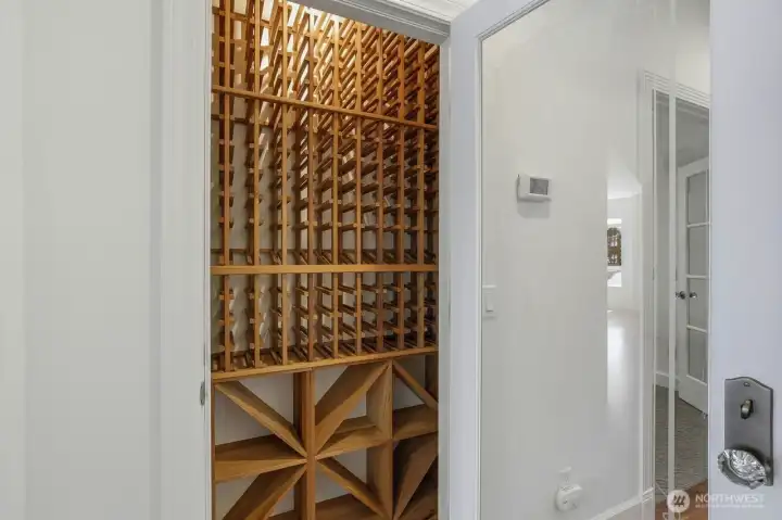 Wonderful wine closet with easy accessibility.