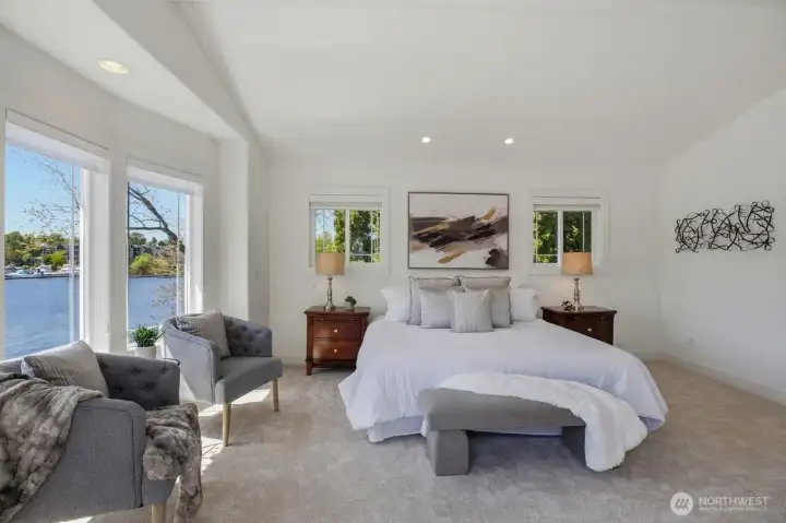 Large primary suite with sitting area.