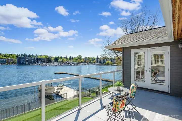 Extraordinary upper deck with French doors off of the primary suite.