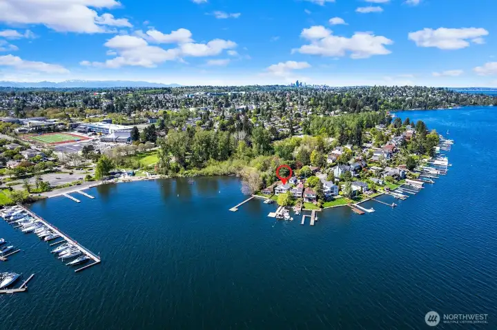 This stunning home is located on a quiet dead-end street with minimal traffic, offering privacy and tranquility while still being close to the heart of Seattle.