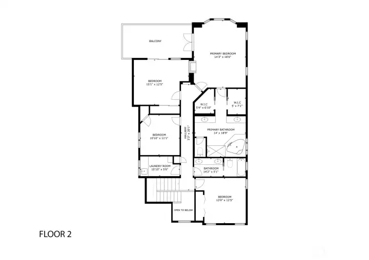 Upper level floor plan