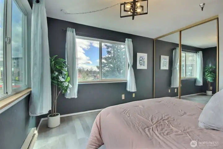 Primary  bedroom is spacious with lots of natural light!