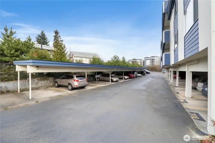 Covered parking area for all units.