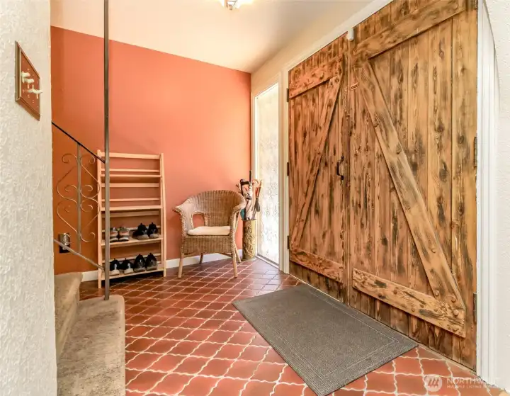 Main Front Door Entry.  Vibrant ceramic tile