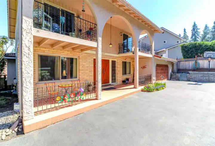 Front of home and patio