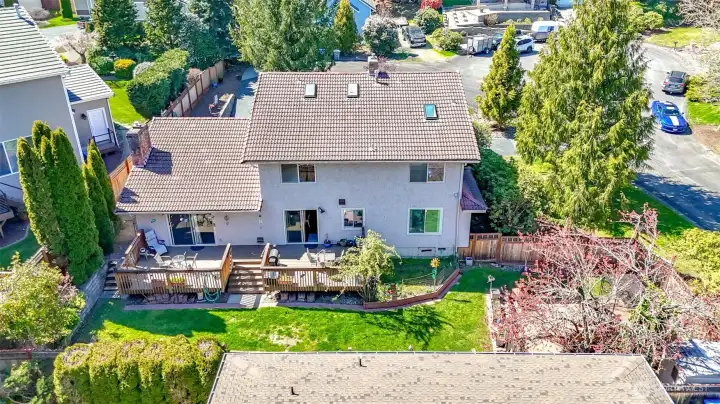 Rear yard aerial drone photo