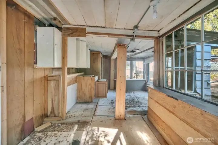 Cabin interior porch/living space