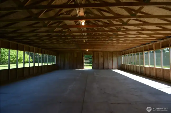Inside barn