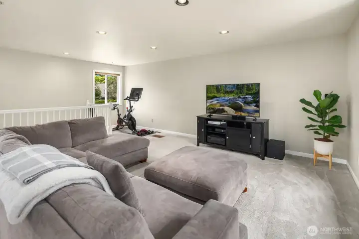 Another view of the versatile loft showcases its impressive size and bright, open feel — a truly flexible bonus space that adapts effortlessly to whatever the next owners envision.