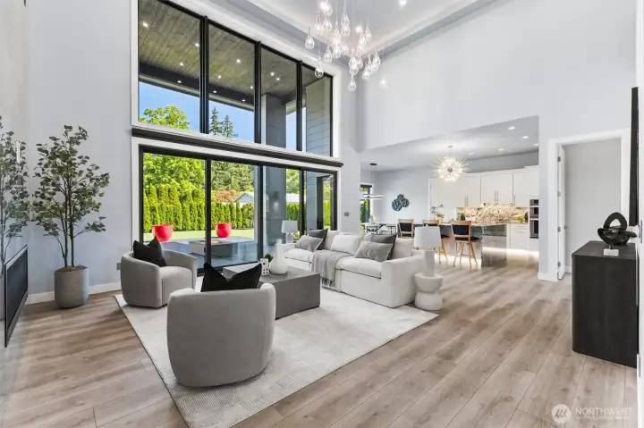 Showstopping entry with 20' ceilings.