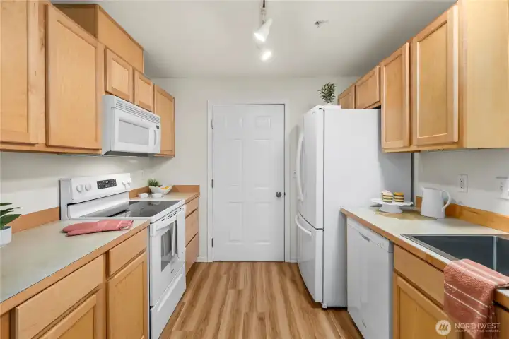 Convenient garage access to kitchen from garage