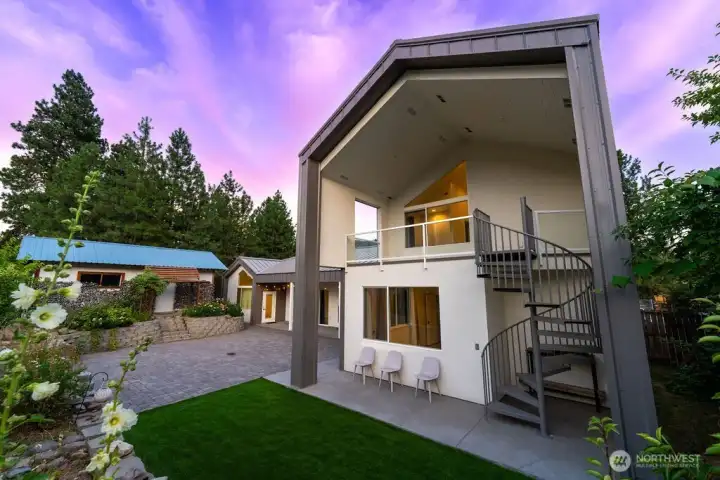 Covered balcony with mountain views Covered balcony with mountain views