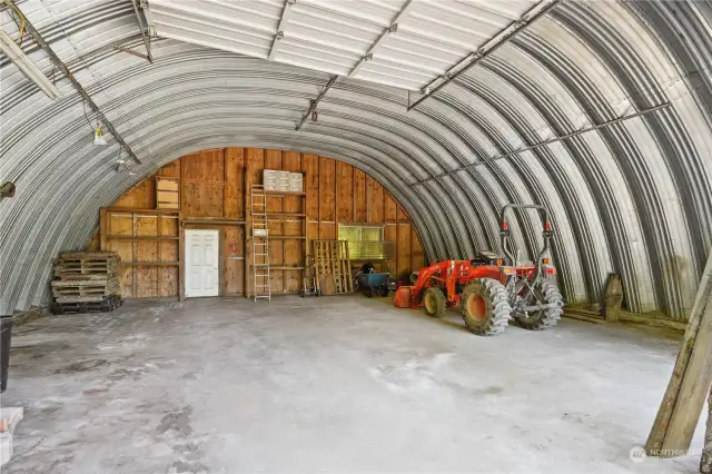 Quonset building could be used as covered parking, shop, or extra hay storage