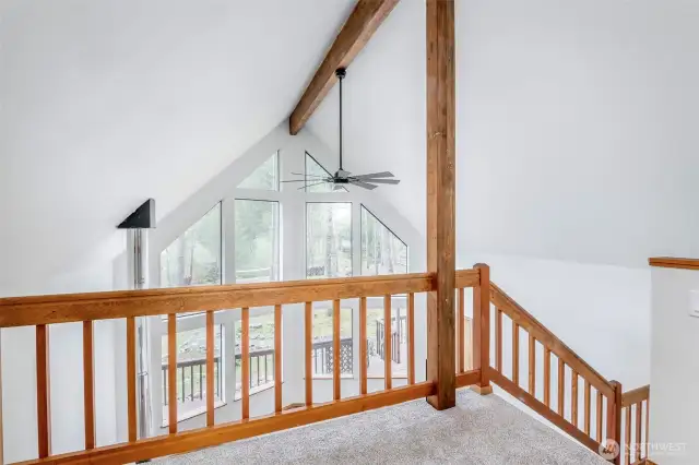 Loft looking out and down to the great room