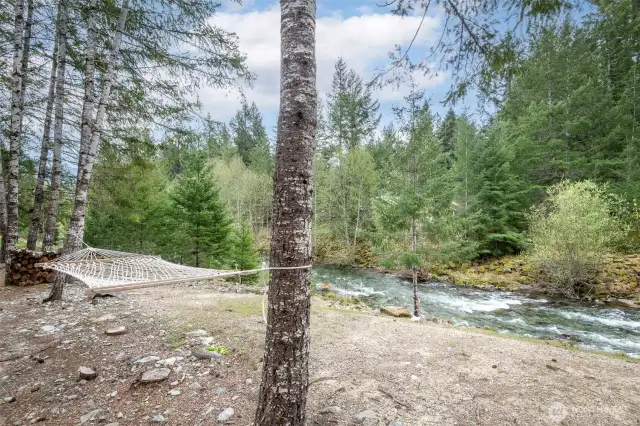 Outdoor leisure by the creek