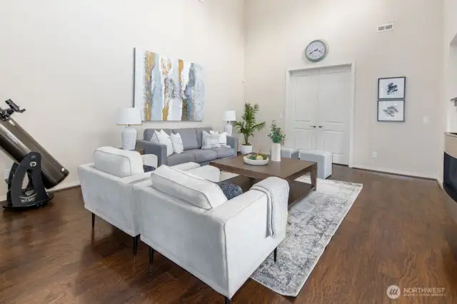 Soaring high ceiling/open to above great room.