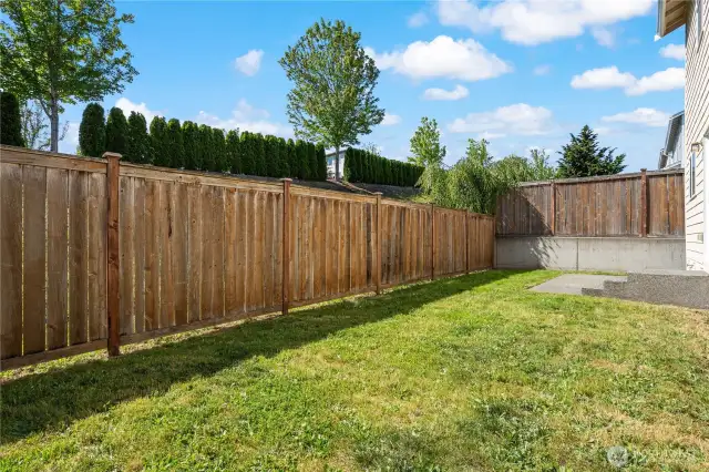 Another view of this private, fully-fenced back yard