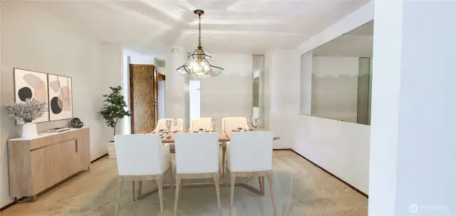 Formal dining room. Virtual staged.