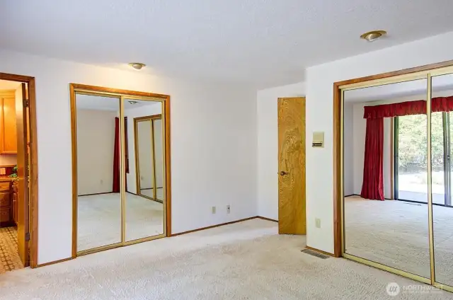 Primary bedroom. Two closets.