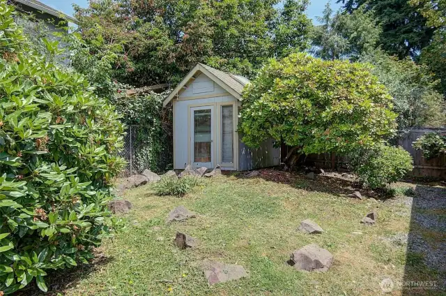 Storage shed.