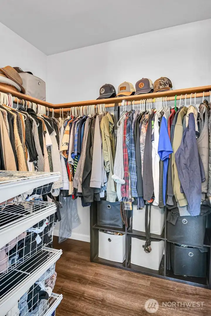Walk-in closet. Even the closet has the new flooring!