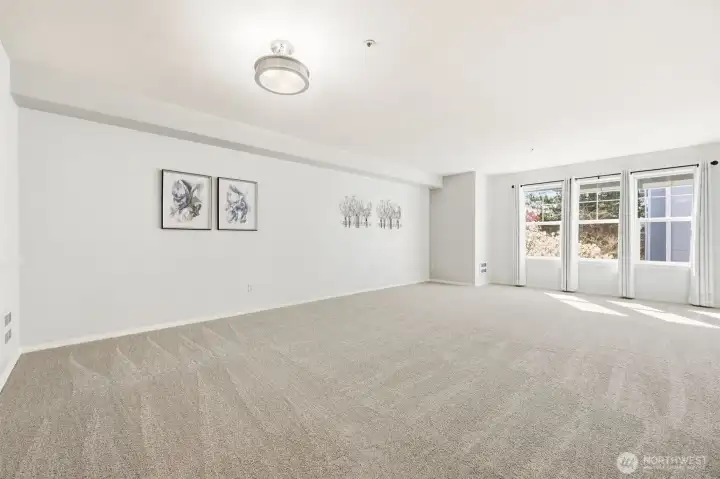 Light-filled living space with open floor plan.