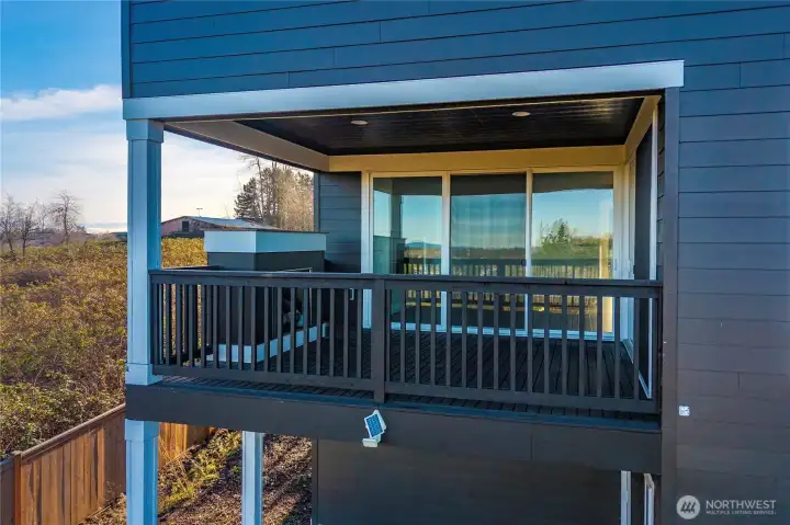 Deck off the living room and breakfast room
